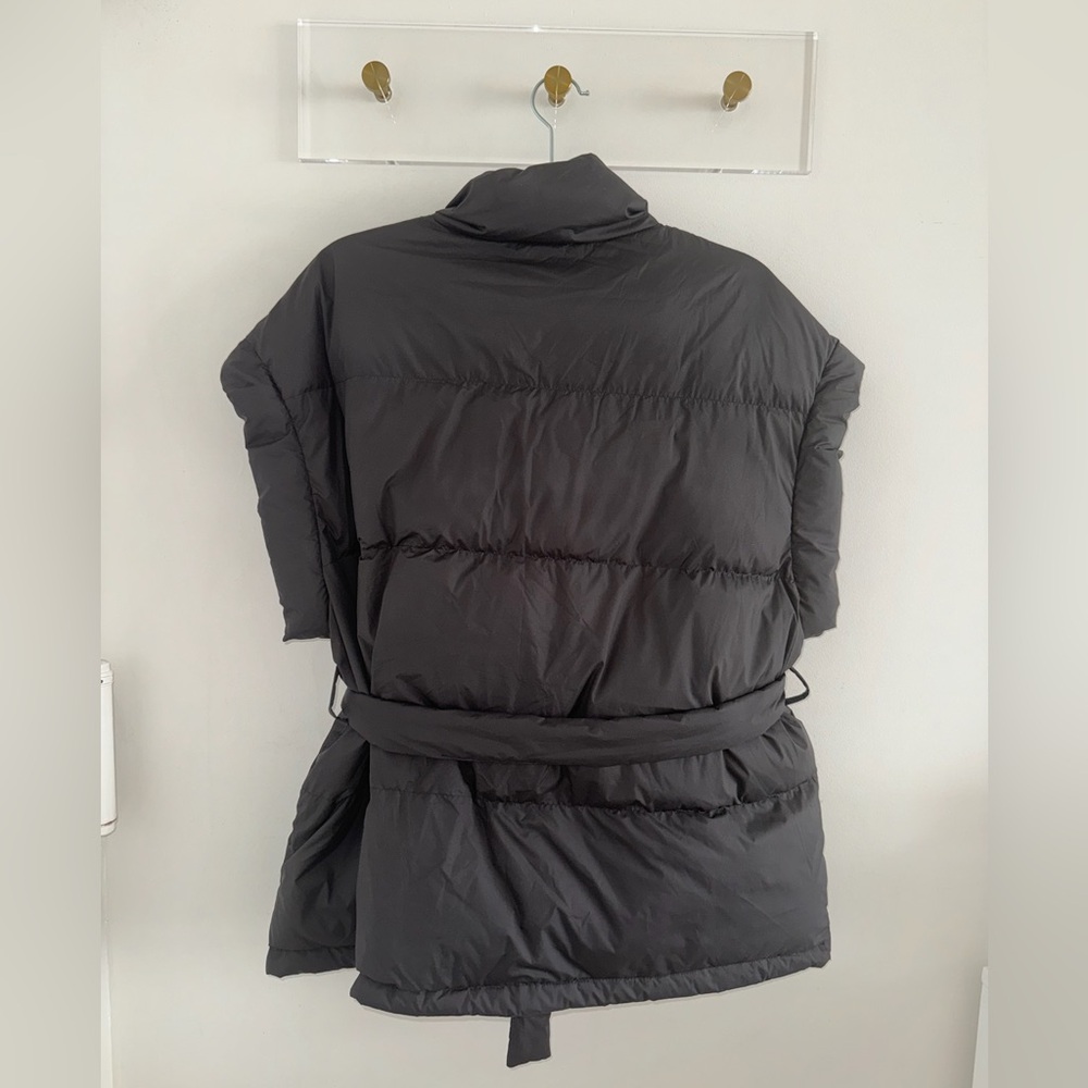 The Frankie Shop Aspen belted down vest in black - Picture 7 of 8